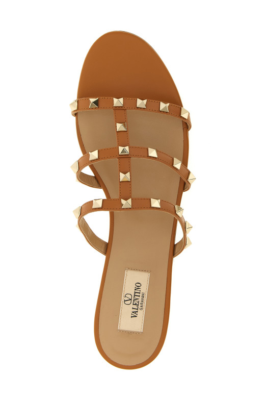 Valentino Garavani 'Rockstud' slides Beige