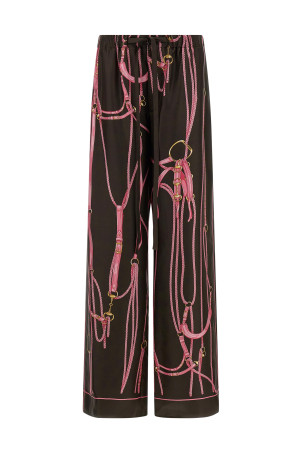 Clamp print pants Brown