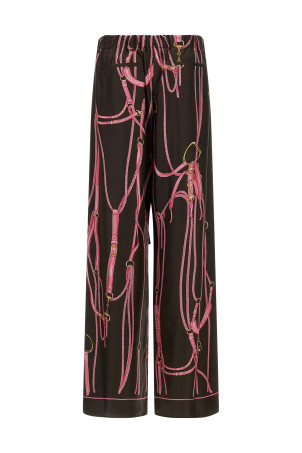 Clamp print pants Brown