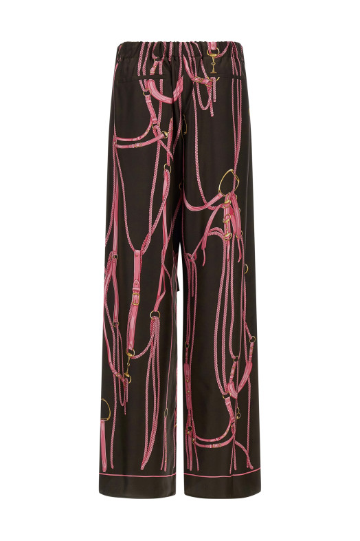 Clamp print pants Brown