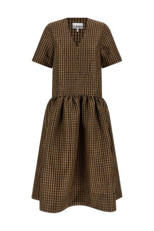 'Taffetà Crinckled' dress  Brown