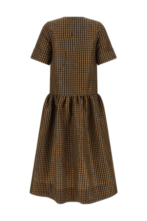 'Taffetà Crinckled' dress  Brown