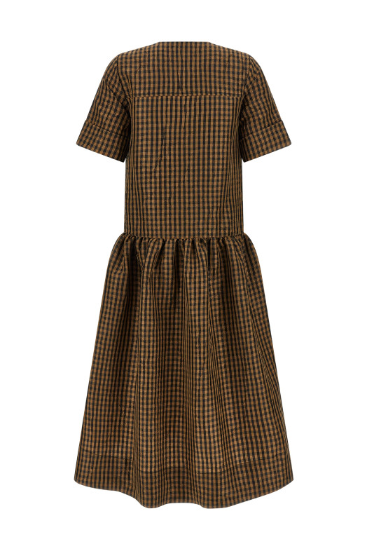 'Taffetà Crinckled' dress  Brown