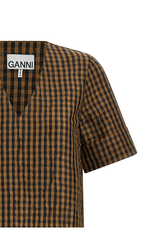 'Taffetà Crinckled' dress  Brown