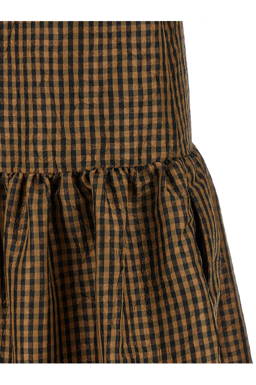 'Taffetà Crinckled' dress  Brown