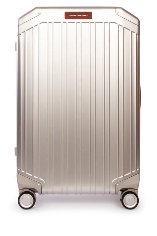 СРЕДНИЙ ЧЕМОДАН НА 4 КОЛЕСА ИЗ АЛЮМИНИЯ И КОЖИ PIQUADRO (BV4427ALU)