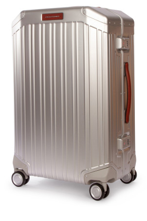 TROLLEY MEDIO 4 RUOTE IN ALLUMINIO E PELLE PIQUADRO (BV4427ALU)