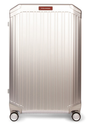 TROLLEY GRANDE 4 RUOTE IN ALLUMINIO E PELLE PIQUADRO (BV4428ALU)