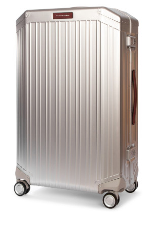 TROLLEY GRANDE 4 RUOTE IN ALLUMINIO E PELLE PIQUADRO (BV4428ALU)