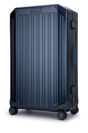 TROLLEY GRANDE 4 RUOTE IN ALLUMINIO E PELLE BLUE PIQUADRO (BV4428ALUB2)