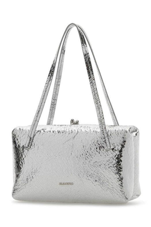 Silver nappa leather Goji Pillow shoulder bag JIL SANDER (J08WD0078P8920)