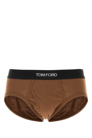 Brown stretch cotton brief TOM FORD (T4LC11040)