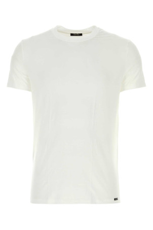 White stretch cotton blend t-shirt White TOM FORD (T4M081410)