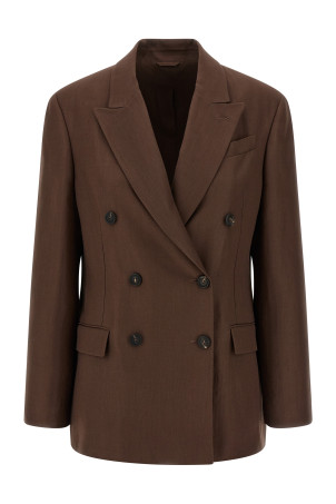 Двобортний блейзер Коричневий BRUNELLO CUCINELLI MH1267094C9284