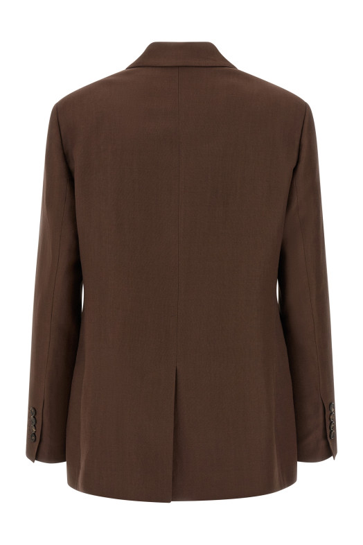 Двубортный блейзер Коричневый BRUNELLO CUCINELLI MH1267094C9284