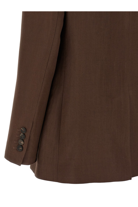 Двубортный блейзер Коричневый BRUNELLO CUCINELLI MH1267094C9284