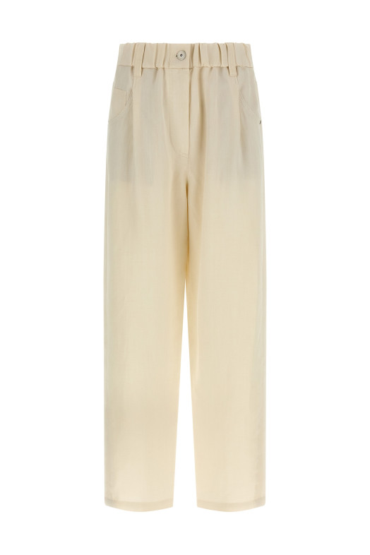 Льняные брюки Белые BRUNELLO CUCINELLI MH126P9148C579