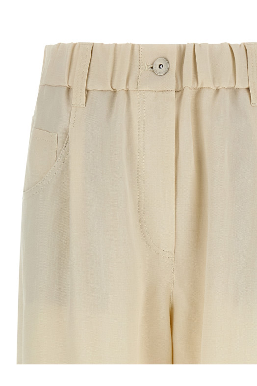 Льняные брюки Белые BRUNELLO CUCINELLI MH126P9148C579