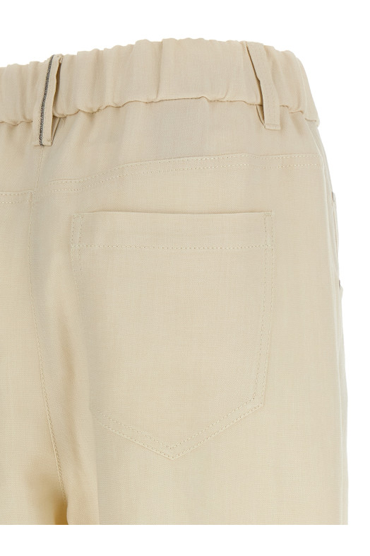 Льняные брюки Белые BRUNELLO CUCINELLI MH126P9148C579