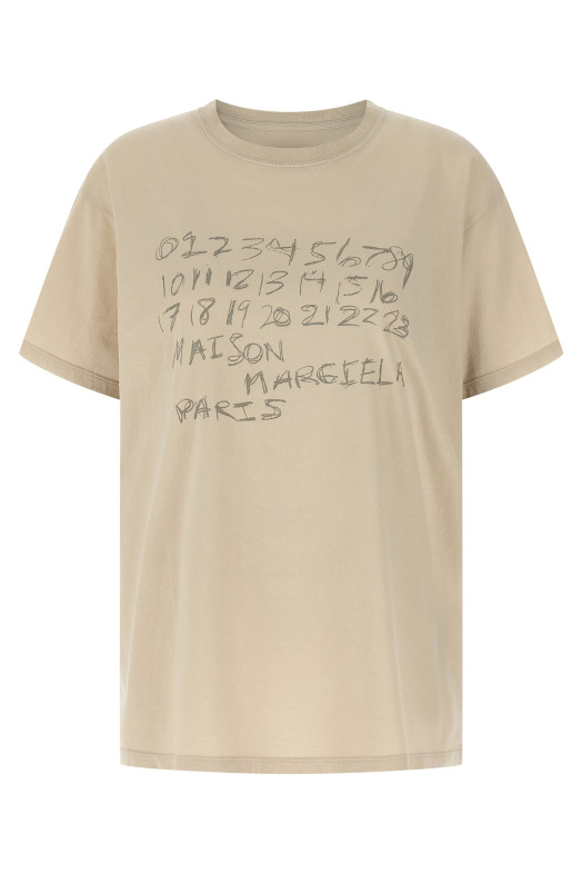 Футболка с принтом Бежевая MAISON MARGIELA S51GC0544S24575119
