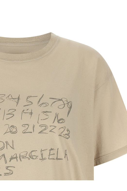 Футболка с принтом Бежевая MAISON MARGIELA S51GC0544S24575119