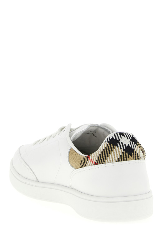 Кожаные кроссовки Разноцветные BURBERRY 8118865PWHITESANDIPCHK