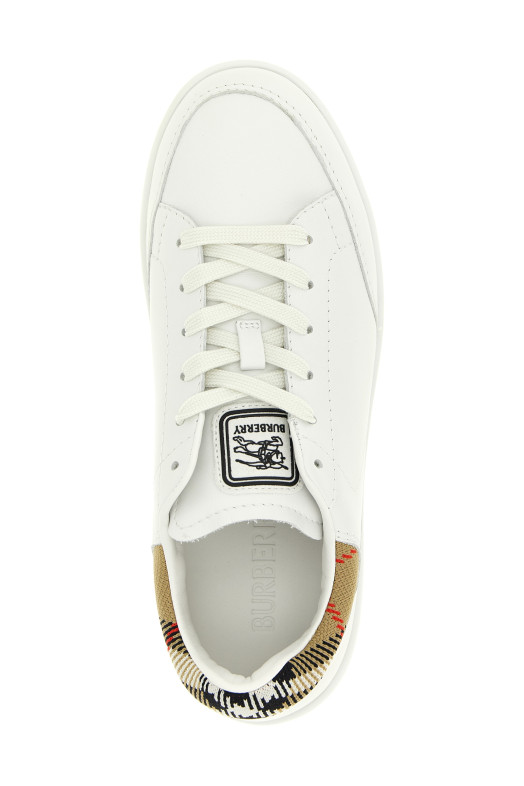 Кожаные кроссовки Разноцветные BURBERRY 8118865PWHITESANDIPCHK