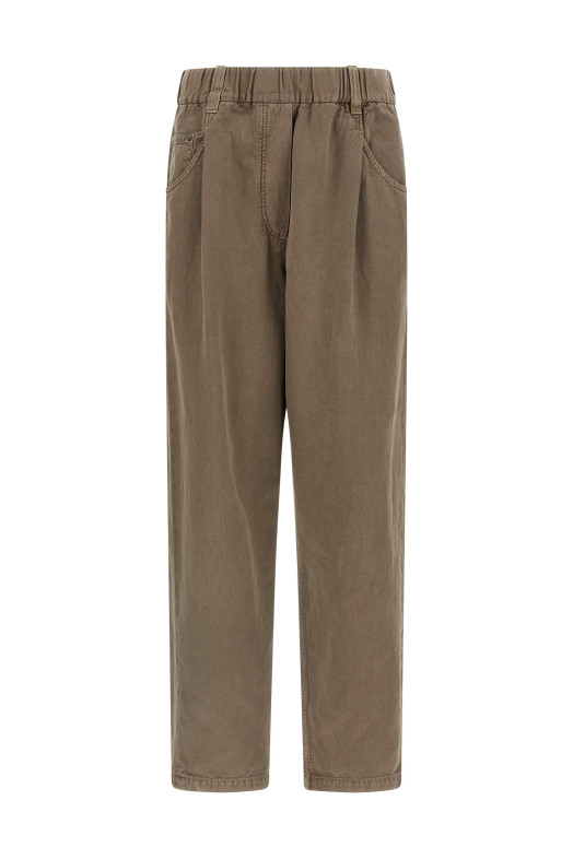 Хлопковые брюки Коричневые BRUNELLO CUCINELLI ML996P5566C9325