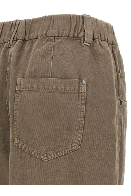 Хлопковые брюки Коричневые BRUNELLO CUCINELLI ML996P5566C9325