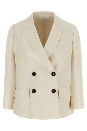 Двобортний блейзер Білий BRUNELLO CUCINELLI MH1267621C579