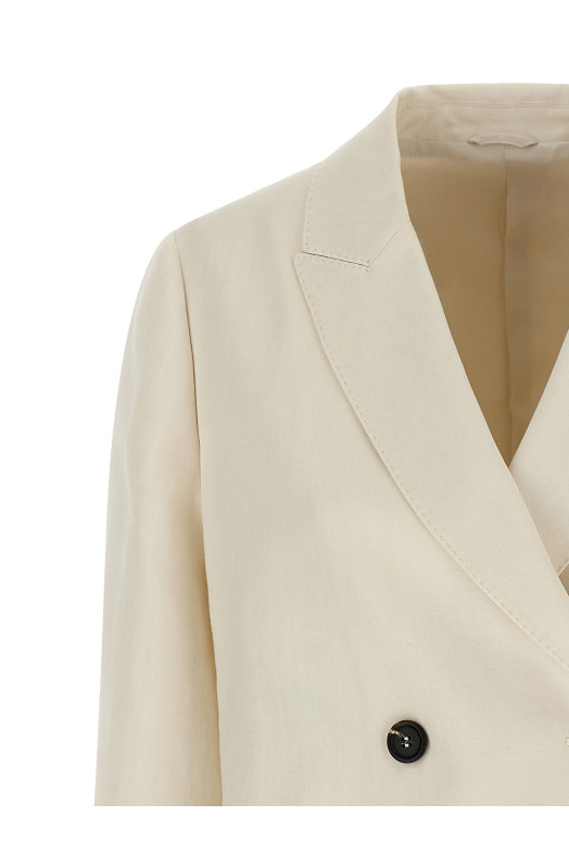 Двубортный блейзер Белый BRUNELLO CUCINELLI MH1267621C579
