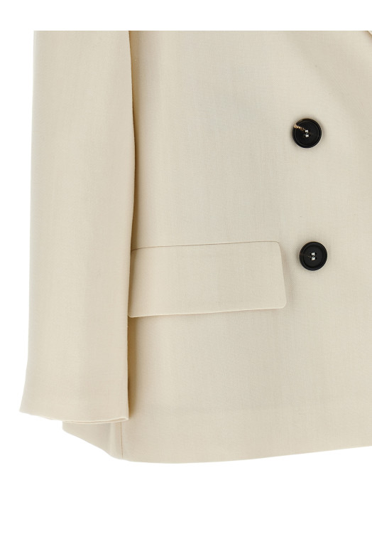 Двубортный блейзер Белый BRUNELLO CUCINELLI MH1267621C579