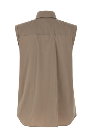 Sleeveless shirt Brown