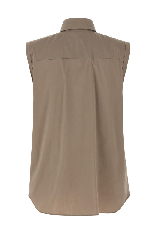 Sleeveless shirt Brown