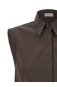 Sleeveless shirt Brown