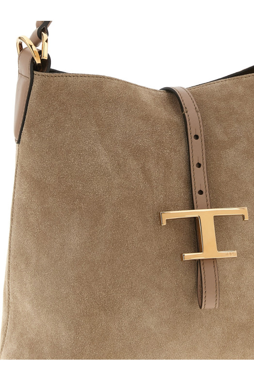 TOD'S 'T Timeless' мини-сумка-ведро Бежевая XBWTSEK0100P3A5L26