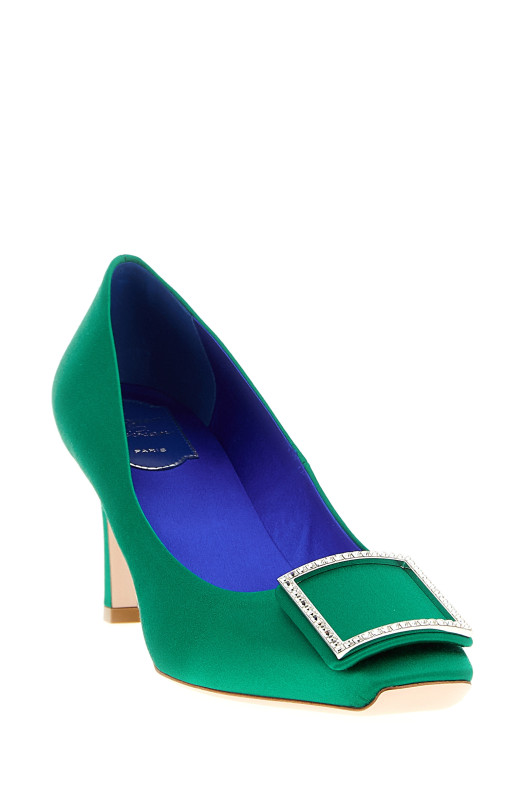 'Trompette' pumps Green