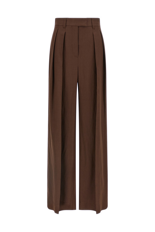 Льняные брюки Коричневые BRUNELLO CUCINELLI MH126P8512C9284