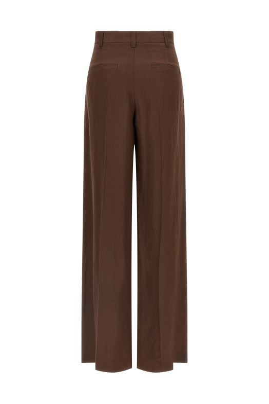 Льняные брюки Коричневые BRUNELLO CUCINELLI MH126P8512C9284