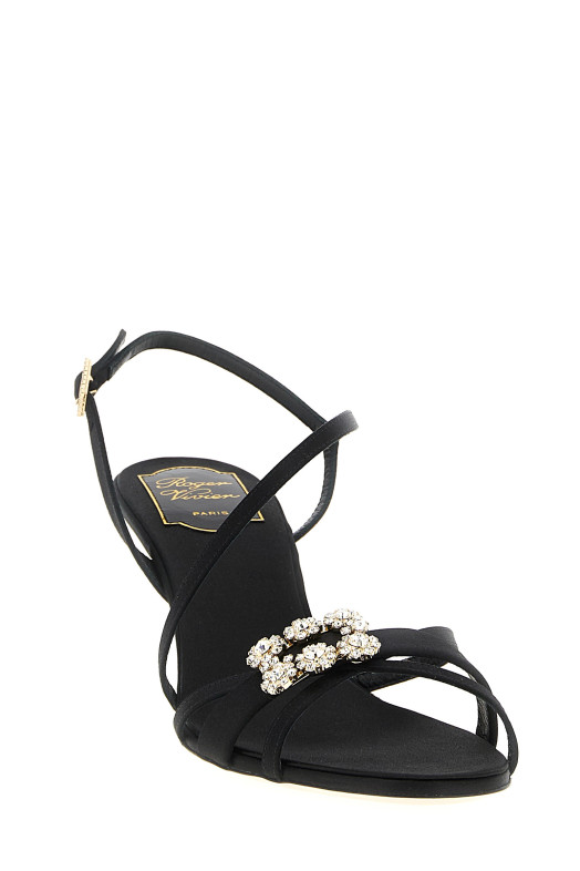 'Mini flower strass' sandals Black