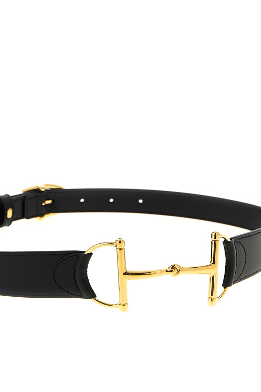 Ремень Horsebit Черный GUCCI 8471190YA0G1000