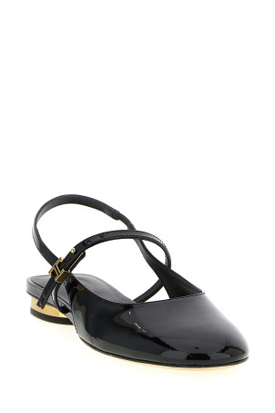 'Mary Jane' patent ballet flats Black