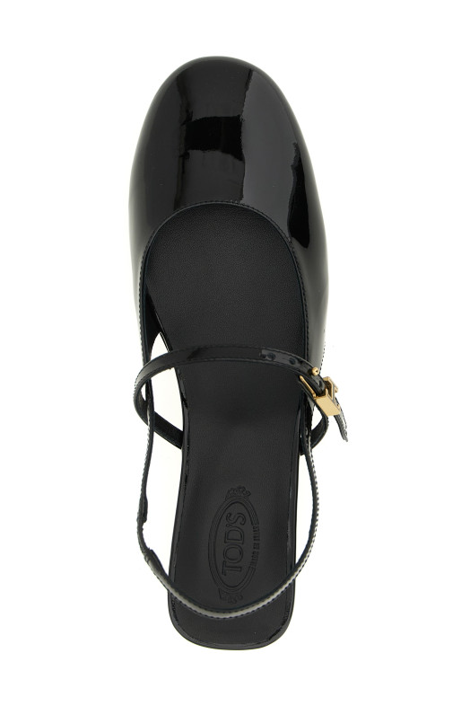 'Mary Jane' patent ballet flats Black