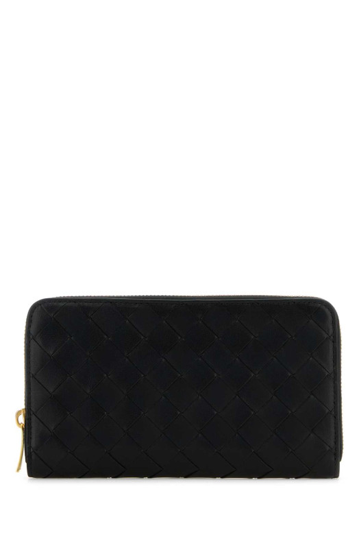Black leather Intrecciato wallet Black BOTTEGA VENETA (814674VCPP2)