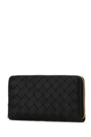 Black leather Intrecciato wallet Black BOTTEGA VENETA (814674VCPP2)