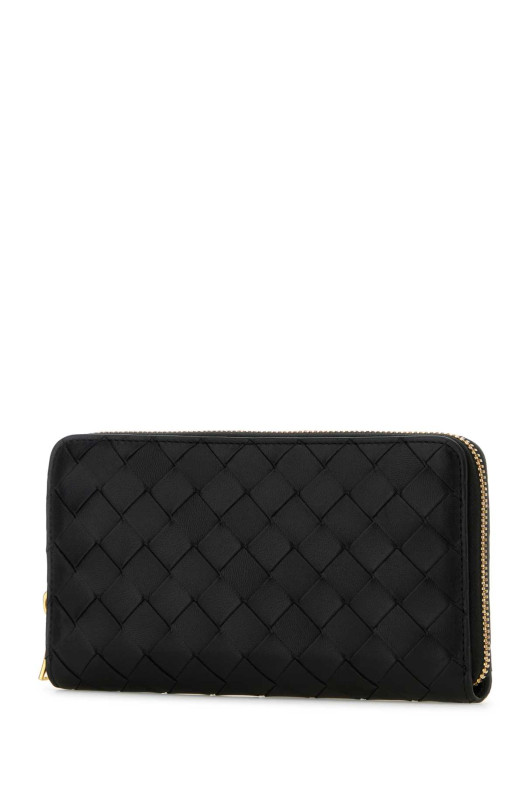 Black leather Intrecciato wallet Black BOTTEGA VENETA (814674VCPP2)
