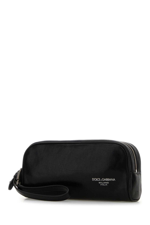 Чорний шкіряний косметичний футляр Black DOLCE & GABBANA (BP3456AU994) DOLCE & GABBANA