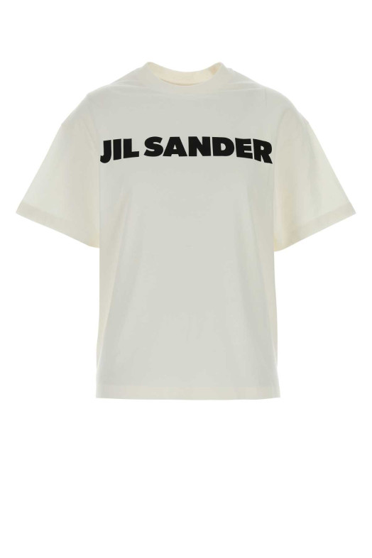 Белая хлопковая футболка оверсайз Черная JIL SANDER (J02GC0140J20347)