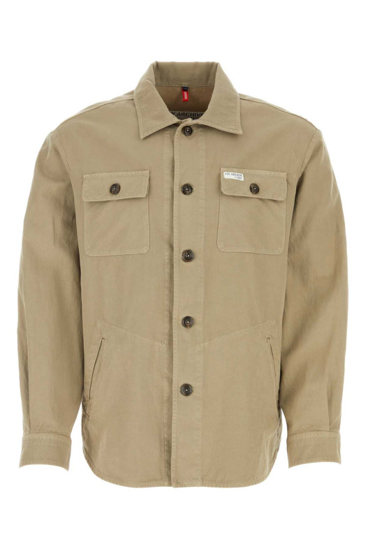 Рубашка из хлопковой смеси цвета капучино FAY (MDM0446276TRR5)