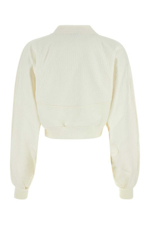 Ivory cotton oversize sweatshirt OFF WHITE (OWBA070S23JER001)